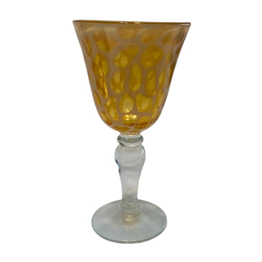 Tortoise/Giraffe Blown Glass Goblets - set of 2